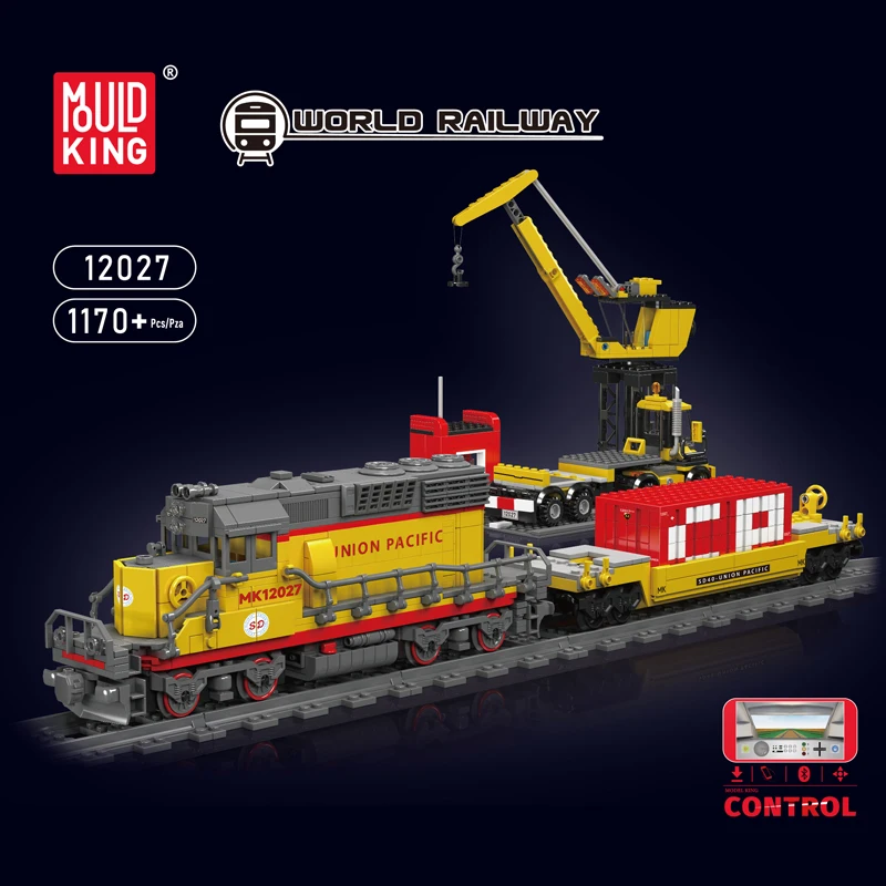 Mould King 12027 The Motorized EMD SD40-2 Diesel Locomotive Building Block Brick - Image 3