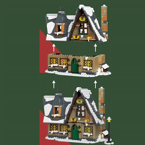 MOULD KING 16049S with 834 Pieces Christmas Cottage Building Blocks - Image 2