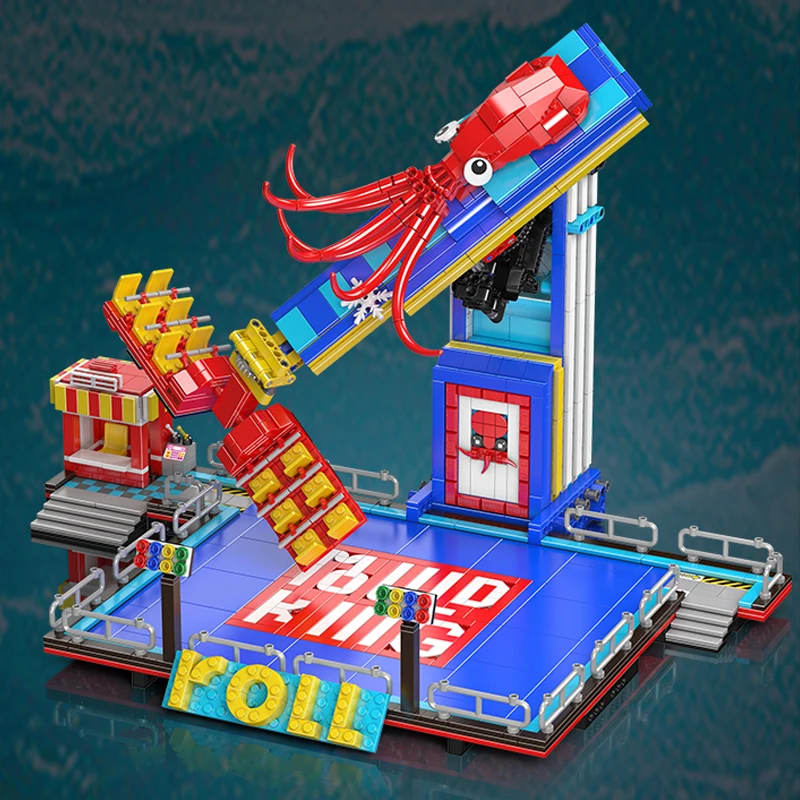 Mould King 11015 Amusement Park Toys The Motorized Octopus Spin Ride Building Block - Image 3