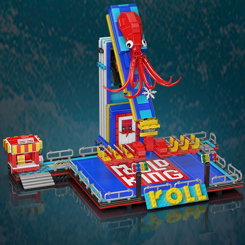Mould King 11015 Amusement Park Toys The Motorized Octopus Spin Ride Building Block - Image 4